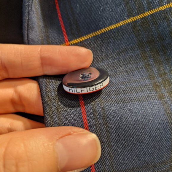 Tommy Hilfiger Windowpane Plaid One-Button Topper Jacket Blazer Size 4 Oversized - Picture 9 of 15